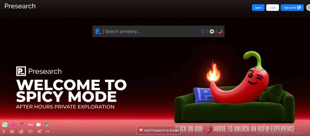 presearch spicky mode